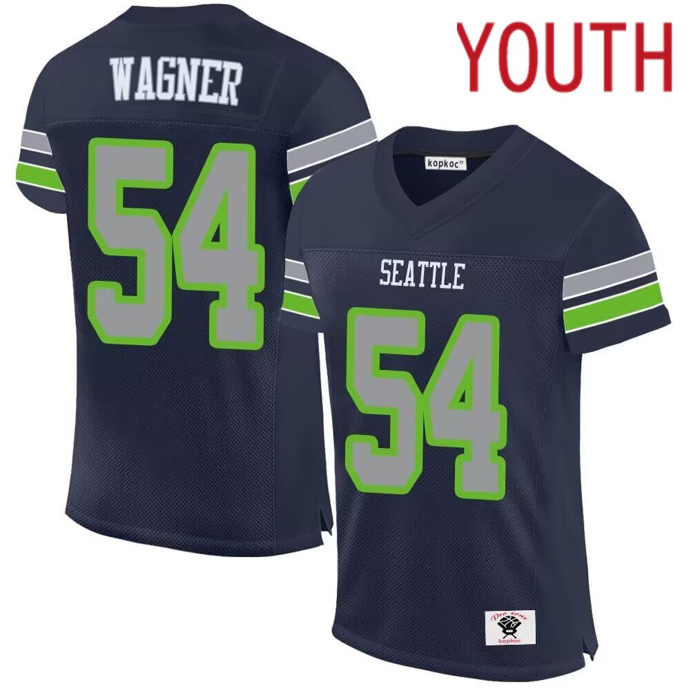 Youth Seattle Seahawks #54 Wagner blue 2024 Nike Game NFL throwback Jersey->youth nfl jersey->Youth Jersey